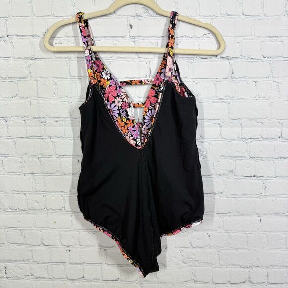 Time and Tru One Piece Bikini Swimsuit Women Medium 8/10 Floral Prairie Cottage - Picture 6 of 8